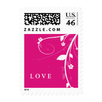 PInk Flower Swirls postage by BestCards PInk Flower Swirls postage