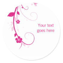 PInk Flower Swirls stickers by BestCards PInk Flower Swirls stickers