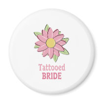 Pink Flower Tattooed Bride magnets