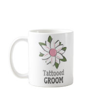 Pink Flower Tattooed Groom mugs by TeeShirtsTShirts Pink Flower Tattooed Groom mugs
