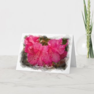 Pink Flower Thank You Card card