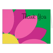 Pink Flower Thank You Card cards