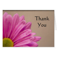 Pink Flower Thank You Note Card