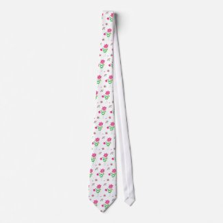 Pink Flower Tie