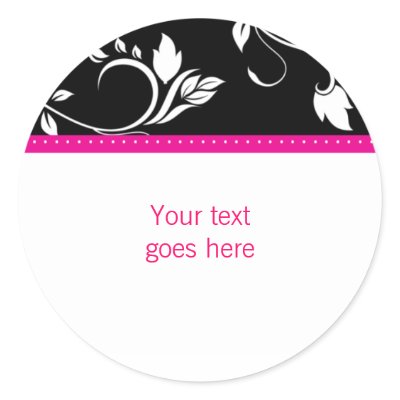 PInk Flower trendy elegant Swirls stickers by BestCards