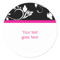 PInk Flower trendy elegant Swirls stickers by BestCards PInk Flower trendy elegant Swirls stickers