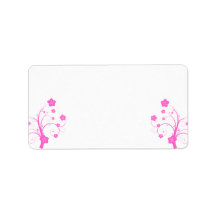 Pink Flower Wedding Bat Mitzvah Address Label