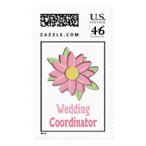Pink Flower Wedding Coordinator postage