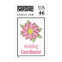 Pink Flower Wedding Coordinator Postage Stamp