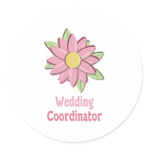 Pink Flower Wedding Coordinator stickers