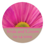 Pink Flower Wedding Envelope Seal stickers