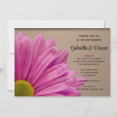 Pink Flower Wedding Invitation