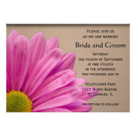 Pink Flower Wedding Invitation