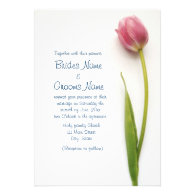 Pink flower wedding invitation