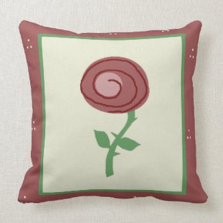 Pink Flower with Pink Border Pillow