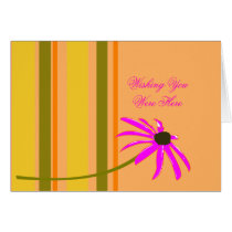 Pink Flower With Stripes cards