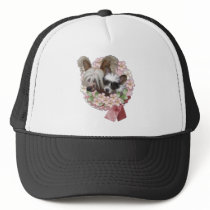 Pink Flower Wreath -Chinese Crested Jasper Tickles Hats
