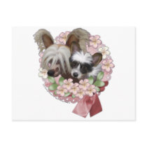 Pink Flower Wreath -Chinese Crested Jasper Tickles Post Cards