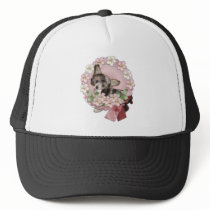 Pink Flower Wreath - Chinese Crested - Sheeba Mesh Hats