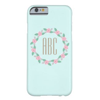 Pink Flower Wreath Initial Personalized Phone Case