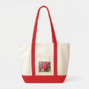 Pink Flowered Canvas Tote Bag