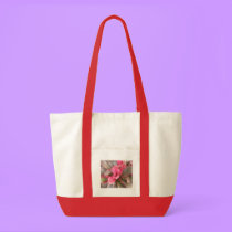 Pink Flowered Canvas Tote Bag bags
