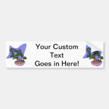 Pink Flowering Bonsai Pink Pot Blue Back Bumper Stickers