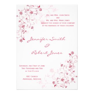 Pink Flowering Vines Invitation