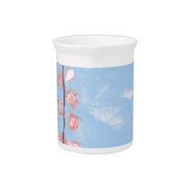 Pink Flowers and a Bright Yellow Sun.jpg Drink Pitchers