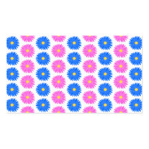 Pink Flowers and Blue Flowers. Pattern. Business Card Template