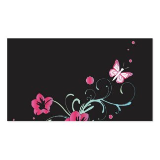 Pink flowers and butterflies Profile Card profilecard