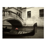 pink flowers and gondola post card