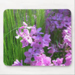 Pink Flowers and Grass Mousepad