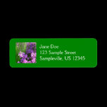 Pink Flowers and Grass Return Address Label