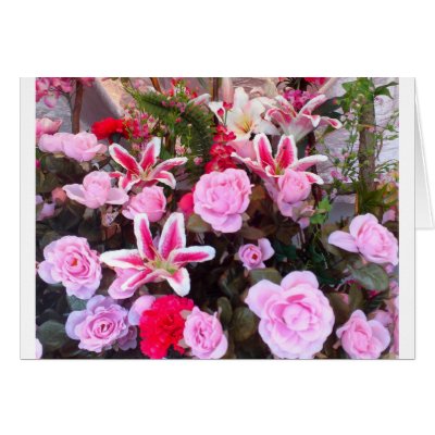flowers roses background. Pink Flowers and Roses: Cards