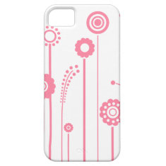 Pink Flowers and Stalks iPhone 5 Case-Mate ID