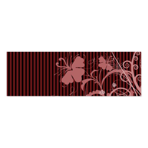 Pink Flowers and Stripes Business Card (back side)