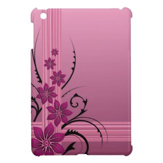 pink flowers and stripes iPad mini cover