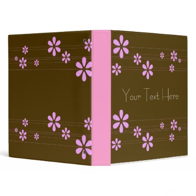 Pink Flowers Avery Binder