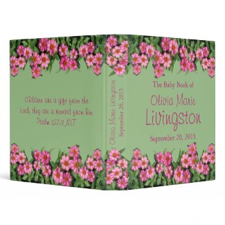 Pink Flowers Baby Binder