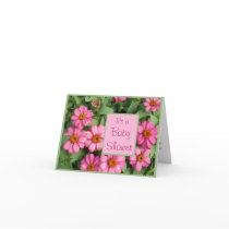 Pink Flowers Baby Shower Invitation cards