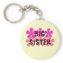 Pink Flowers Big Sister T-shirts and Gifts Keychains