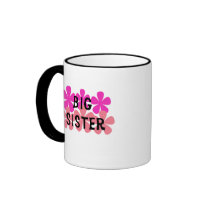 Pink Flowers Big Sister T-shirts and Gifts Coffee Mugs