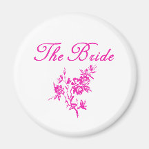 Pink Flowers Bride Products Refrigerator Magnets