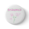 Pink Flowers Bridesmaid buttons