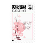 Pink Flowers Butterfly RSVP Postage Stamp