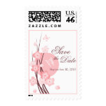 Pink Flowers Butterfly Save the Date Announcement
