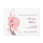 Pink Flowers Butterfly Save the Date Announcement