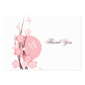 Pink Flowers Butterfly Thank You Card business cards by Ruxique Pink Flowers Butterfly Thank You Card business cards
