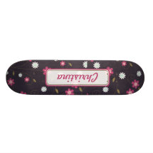 Pink Flowers Comp Skateboard